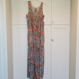 Johnny Was Silk Floral Check Maxi Dress NWOT